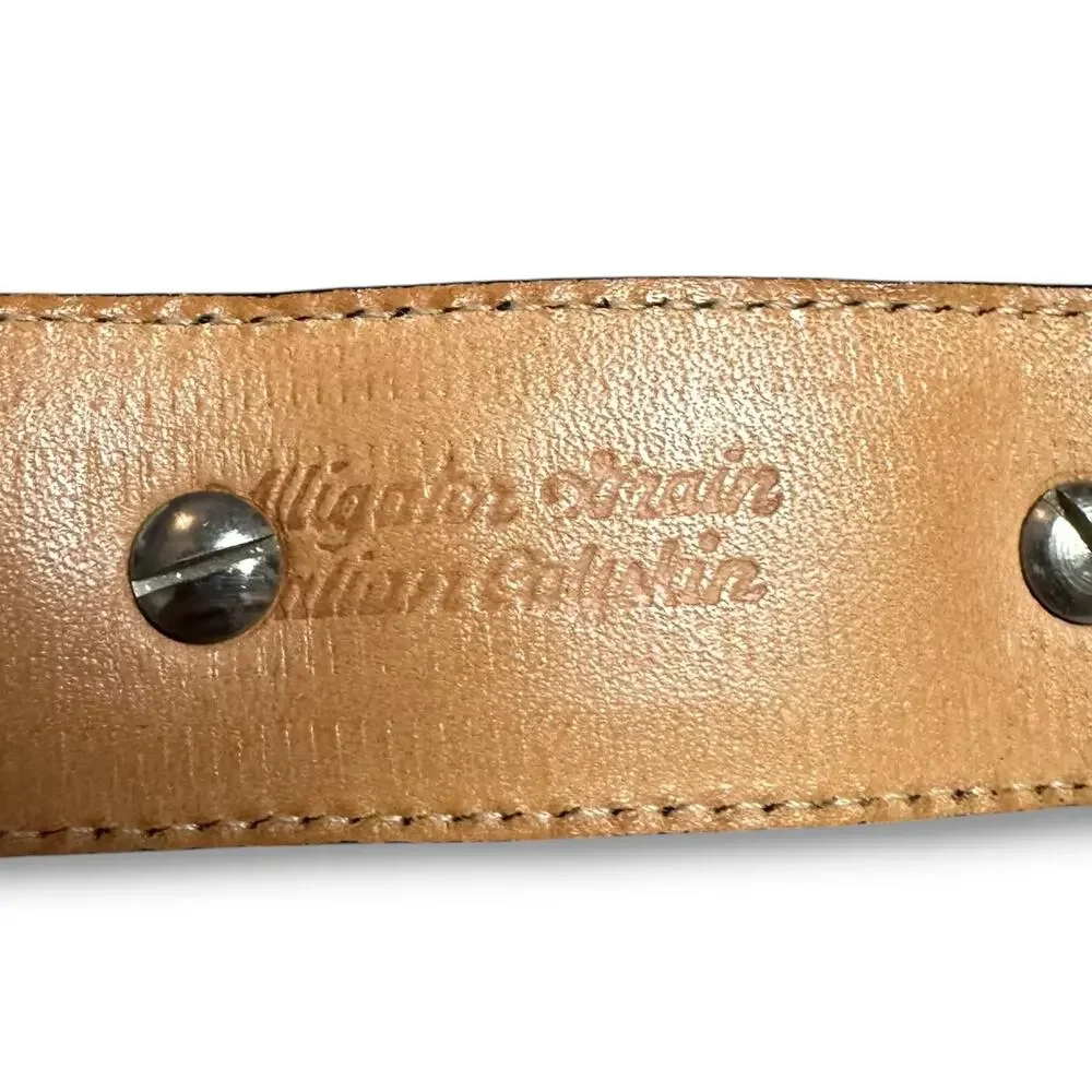 NWOT Martin Dingman Black Alligator Grain Calfskin Concho Western Belt USA Sz 40